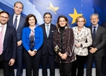 Integrantes de Connect Europe con Teresa Ribera en enero de 2025 - Crédito: Comisión Europea
